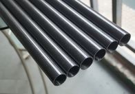 tuyau/tubes de fibre de verre de mélange de carbone avec le tube de fibre de verre du carbone +50% de la surface 50% de la plaine 3K ou du sergé 3K