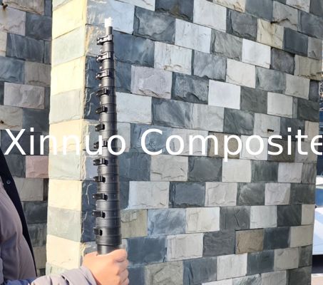 18m longueur 60ft haute rigidité fibre de carbone poteau télescopique fabriqué en Chine