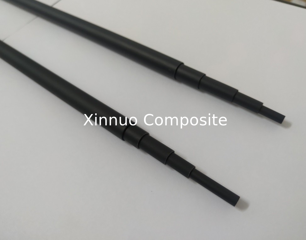 Tube télescopique portatif fait sur commande noir de tuyau de frp de Polonais de fibre de verre pour le poteau de mât d'antenne