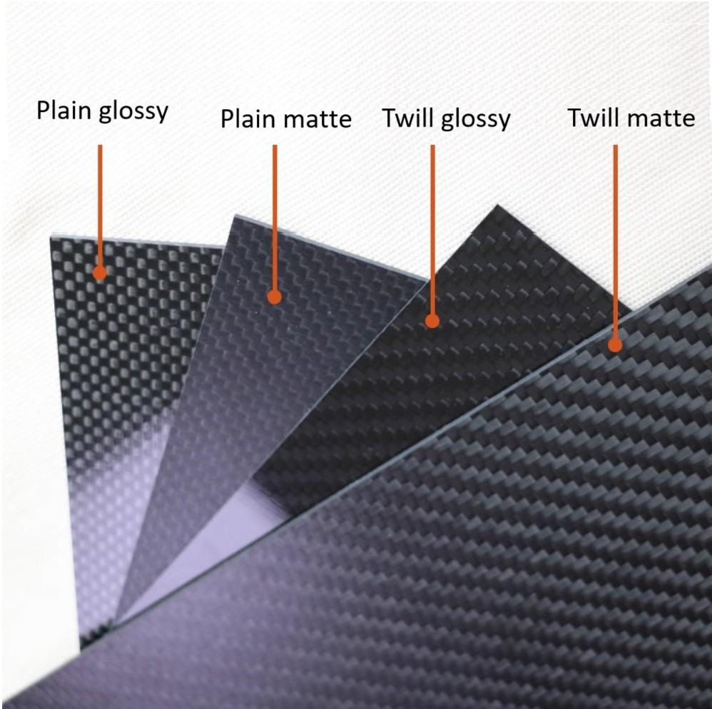 3K twill 3K feuille de fibre de carbone de surface brillante/matte 4*8 pieds